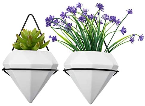 geometric wall plant hanger Ceramic Geometric Wall Planter – Jade LeBaum