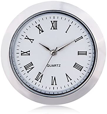 Mini Clock Insert 35mm Silver Roman Numerals