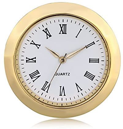 Mini Clock Insert 35mm Gold Roman Numerals