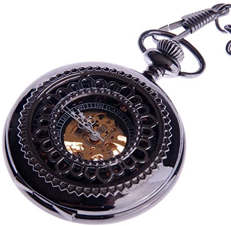 Steampunk Skeleton Dial Mechanical Pocket Watch